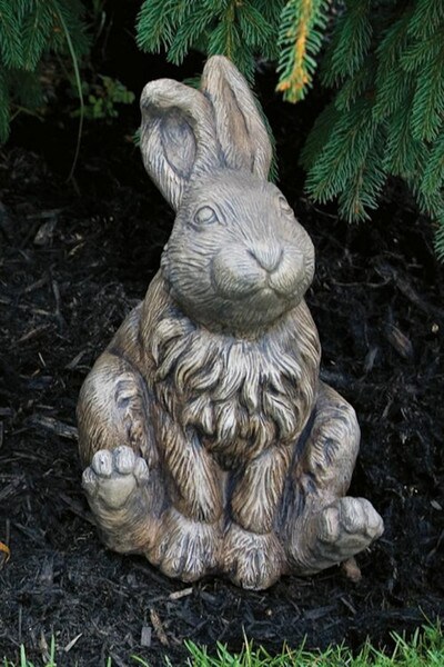 Cheerful Rabbit Garden Statue Easter Bunny Whimsical Statuary stone